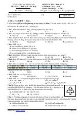 Đề thi Học kì 1 Hóa học 12 năm 2024-2025 trường THPT Nguyễn Huệ (Quảng Nam)